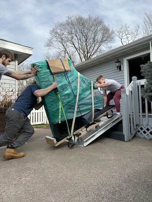 Specialty equipment for moving a baby grand piano in Milwaukee