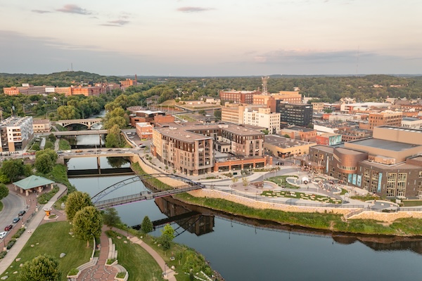 Aerial view of Eau Claire, WI