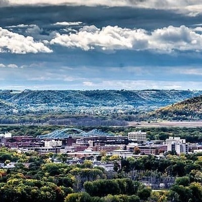 Aerial view of La Crosse, WI