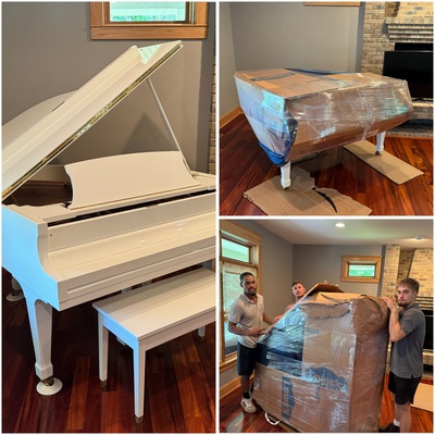 Piano prepared for being moved