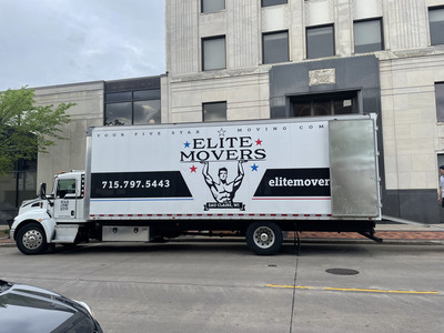 The Elite Movers moving truck ready for the job