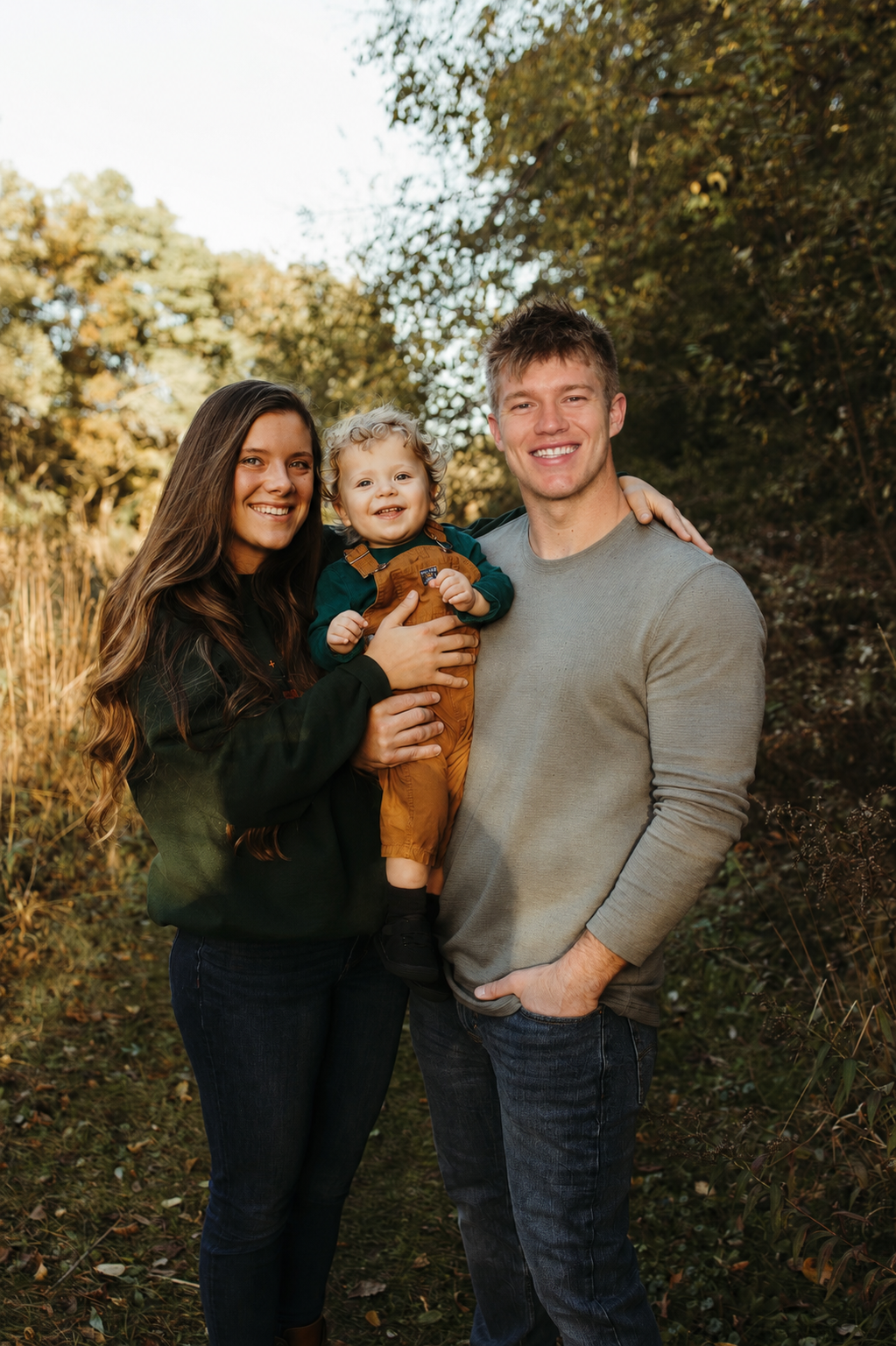 Wyatt Schauf with his wife and son
